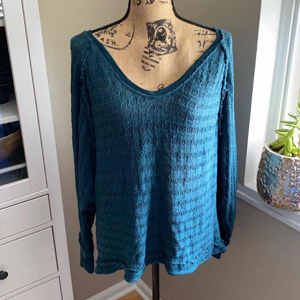 Teal Free People sweater